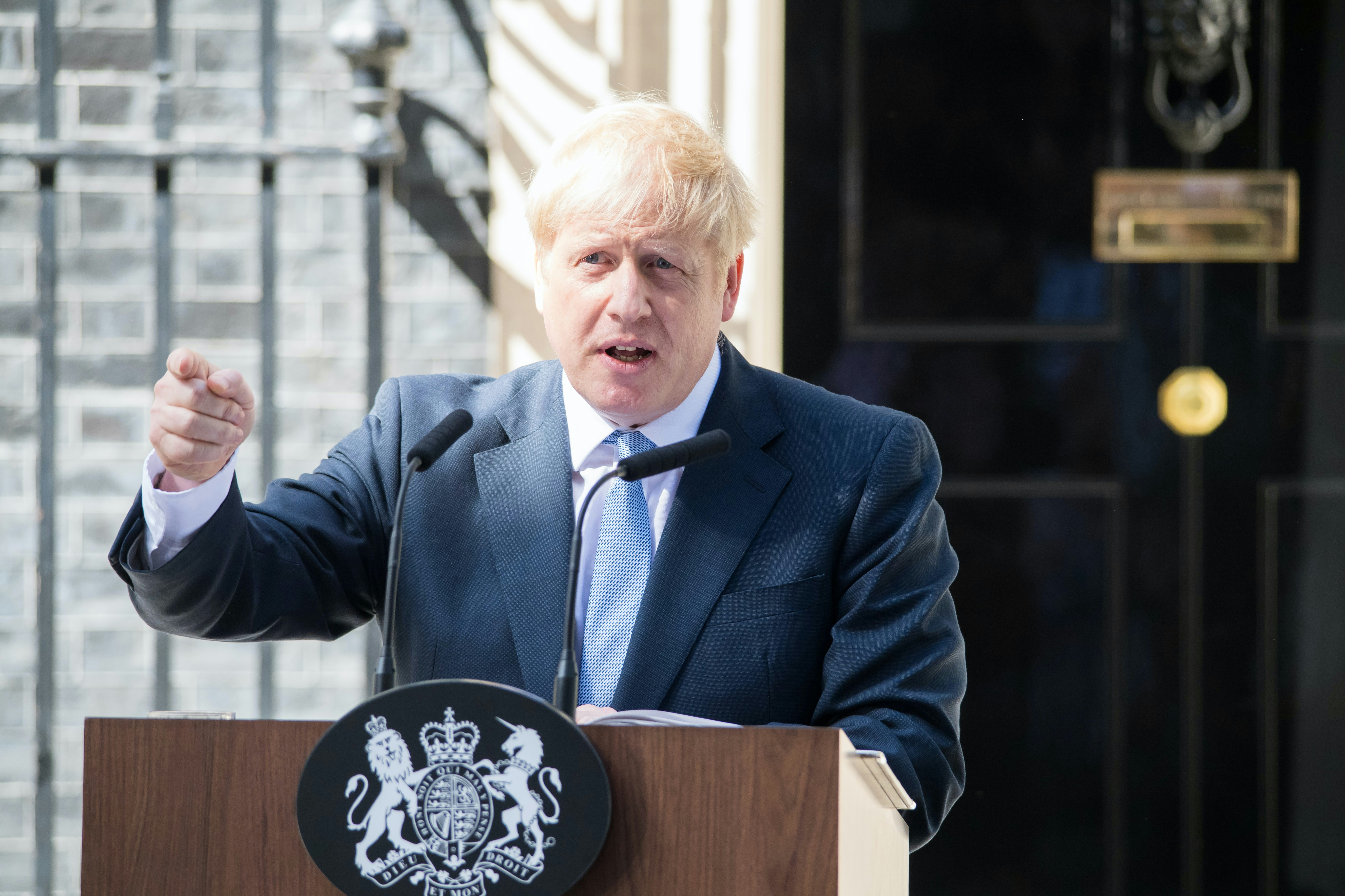 Prime Minister Boris Johnson held a news conference on the coronavirus outbreak in London on May 25, 2020. Shutterstock.