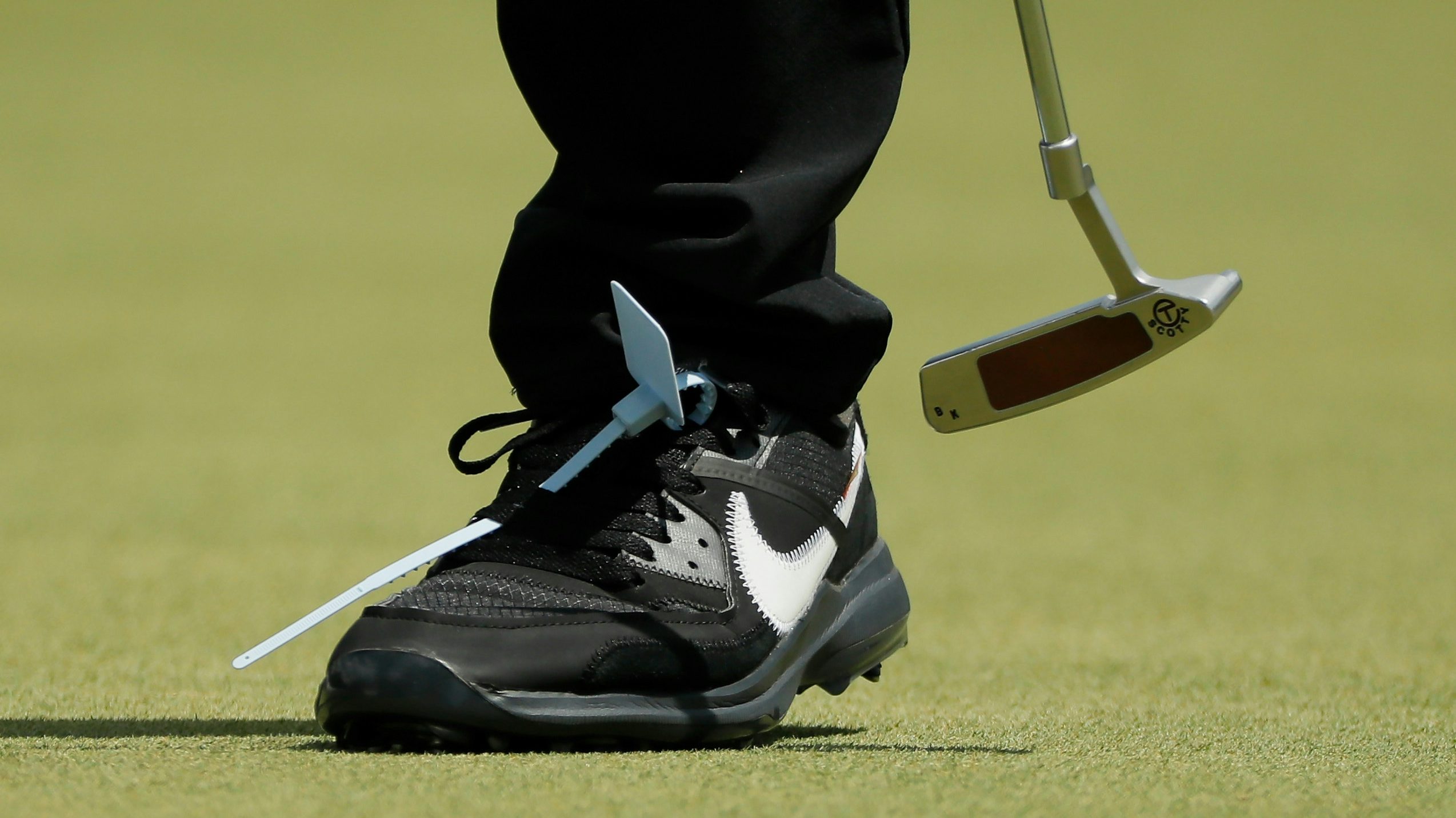 Brooks Koepka wears Off-White Nikes at 2019 PGA Tour Championship. Courtesy Getty Images.