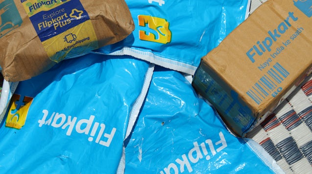 Flipkart delivery packages. Shutterstock.