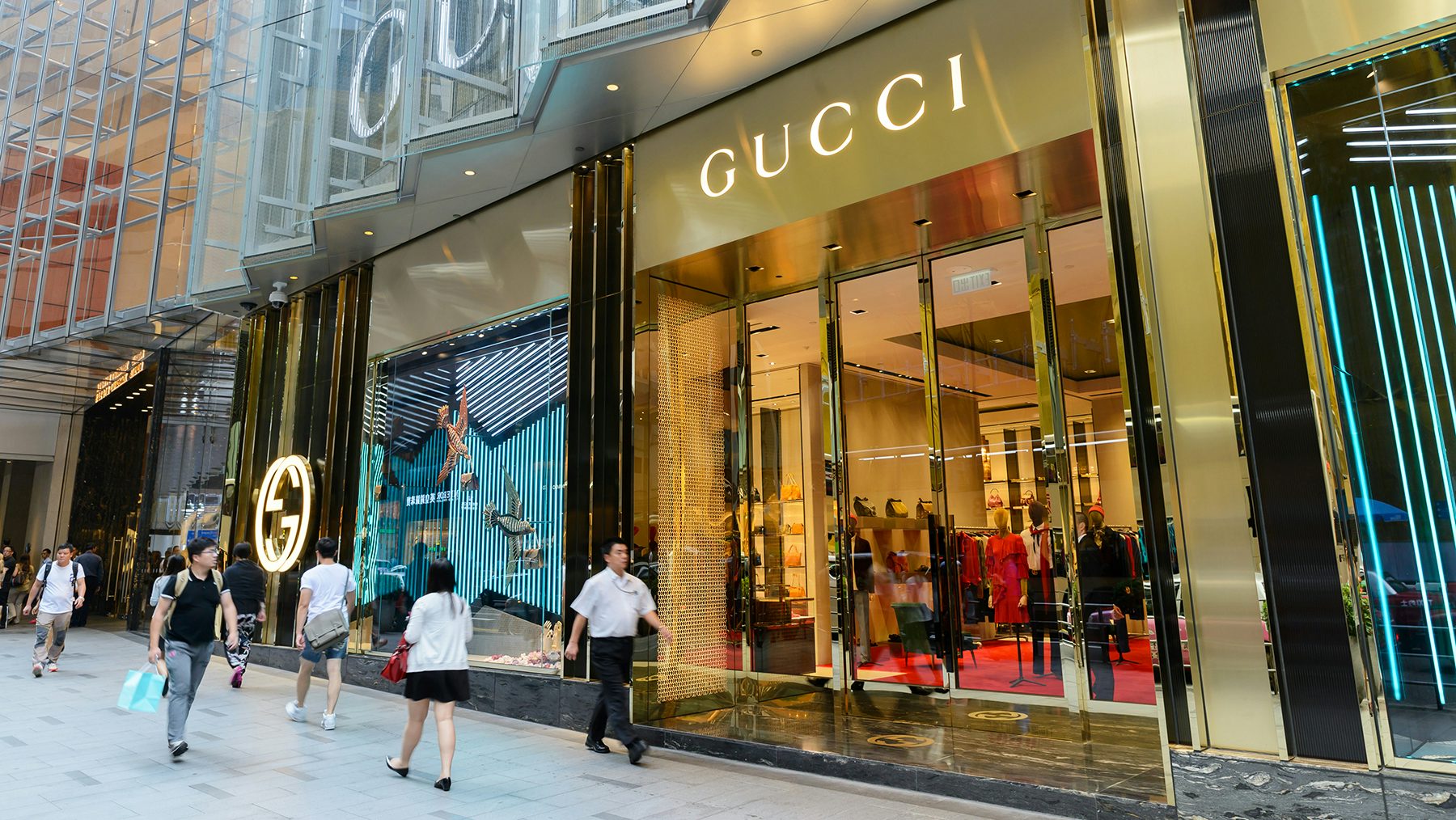 gucci in a louis store