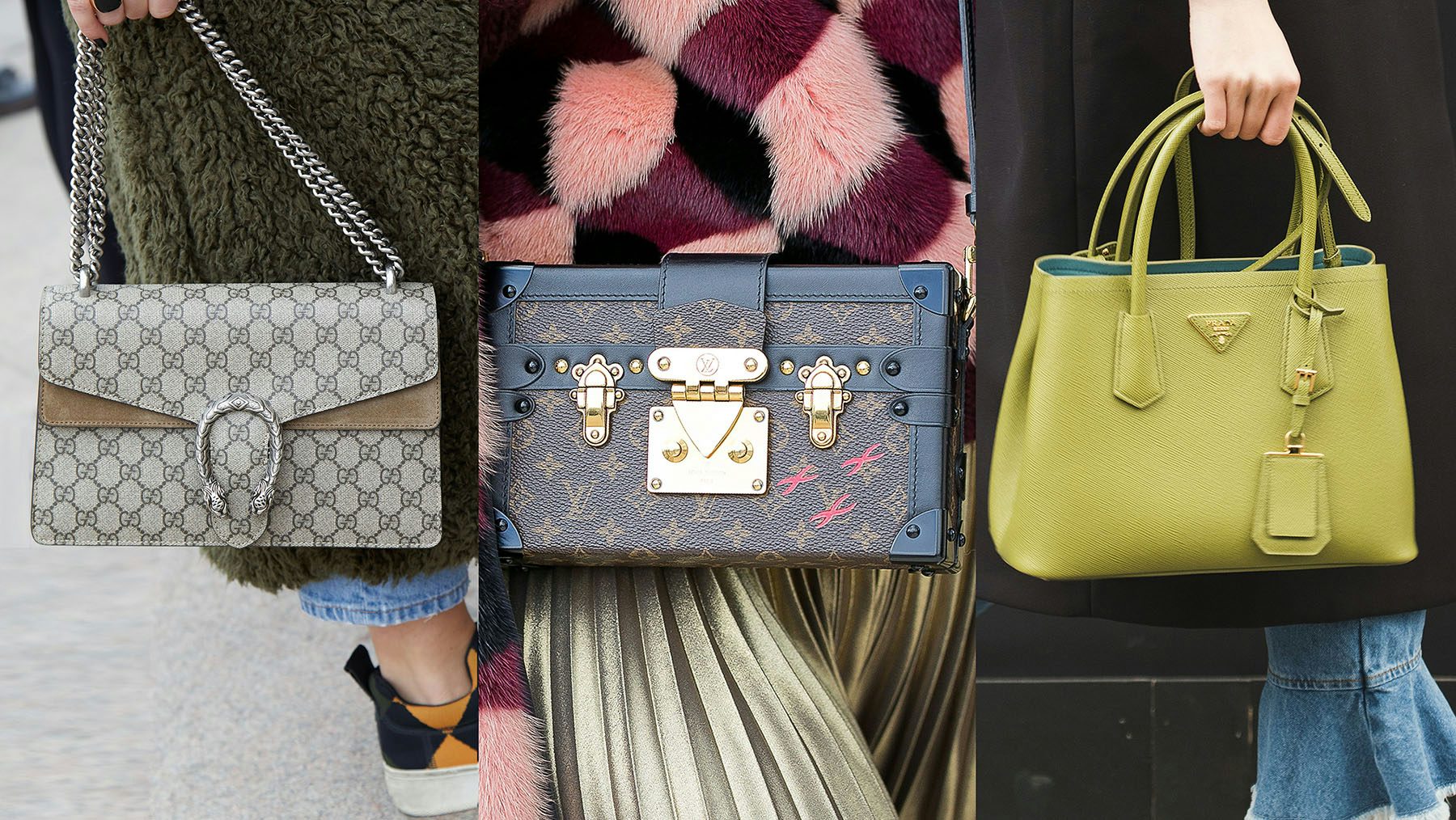 Louis Vuitton, Gucci and Prada 