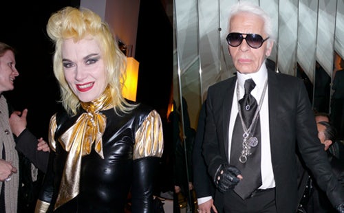 Pam Hogg and Karl Lagerfeld at the Chanel Party, courtesy of Diane Pernet